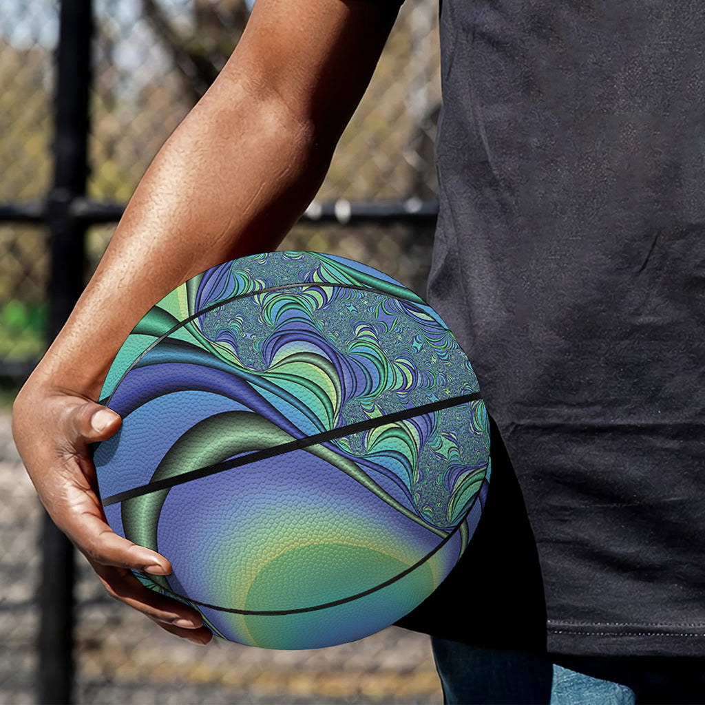 Blue Fractal Print Basketball