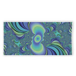 Blue Fractal Print Beach Towel
