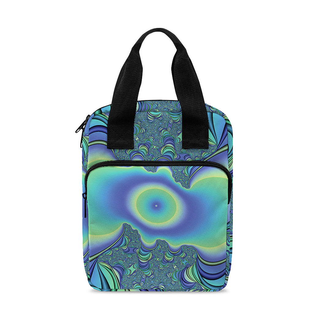 Blue Fractal Print Bible Tote Bag