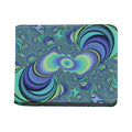 Blue Fractal Print Bifold Wallet