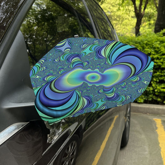Blue Fractal Print Car Side Mirror Covers