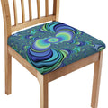 Blue Fractal Print Chair Cushion Cover