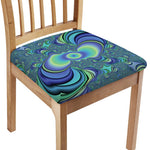 Blue Fractal Print Chair Cushion Cover