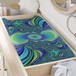 Blue Fractal Print Changing Pad Cover