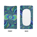 Blue Fractal Print Changing Pad Cover
