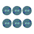 Blue Fractal Print Coaster Set