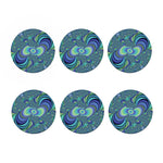 Blue Fractal Print Coaster Set