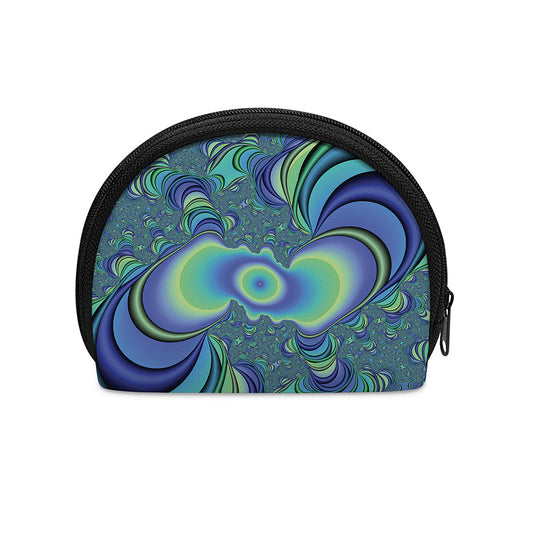 Blue Fractal Print Coin Purse