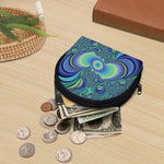 Blue Fractal Print Coin Purse