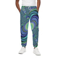 Blue Fractal Print Cotton Sweatpants