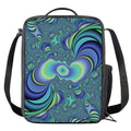Blue Fractal Print Crossbody Lunch Bag