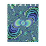 Blue Fractal Print Curtain