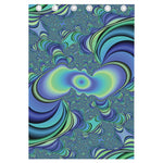 Blue Fractal Print Curtain