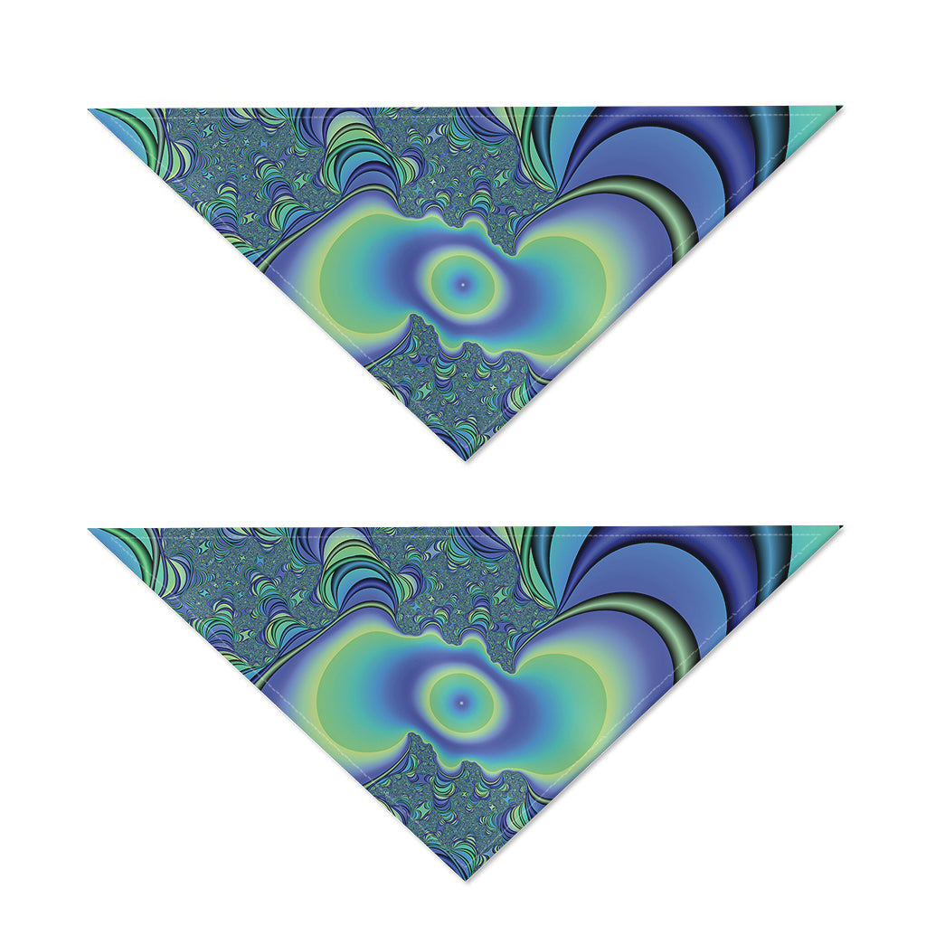 Blue Fractal Print Dog Bandana