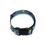 Blue Fractal Print Dog Collar