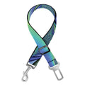 Blue Fractal Print Dog Seat Belt
