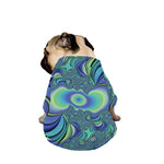 Blue Fractal Print Dog Zip Up Jacket