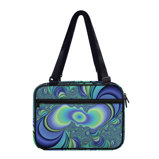 Blue Fractal Print Double Strap Bible Bag
