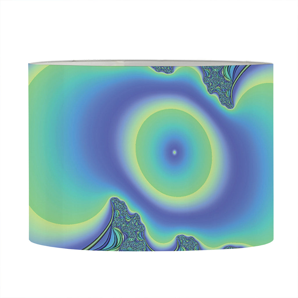 Blue Fractal Print Drum Lamp Shade
