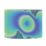 Blue Fractal Print Drum Lamp Shade