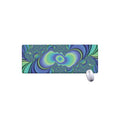 Blue Fractal Print Extended Mouse Pad