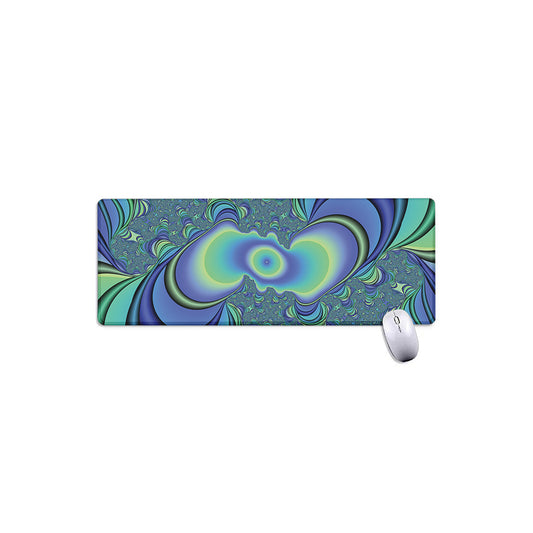 Blue Fractal Print Extended Mouse Pad