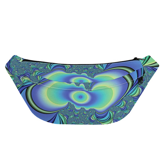 Blue Fractal Print Fanny Pack
