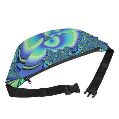Blue Fractal Print Fanny Pack