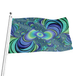Blue Fractal Print Flag