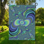 Blue Fractal Print Garden Flag