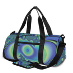 Blue Fractal Print Gym Bag
