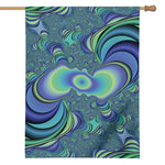 Blue Fractal Print House Flag