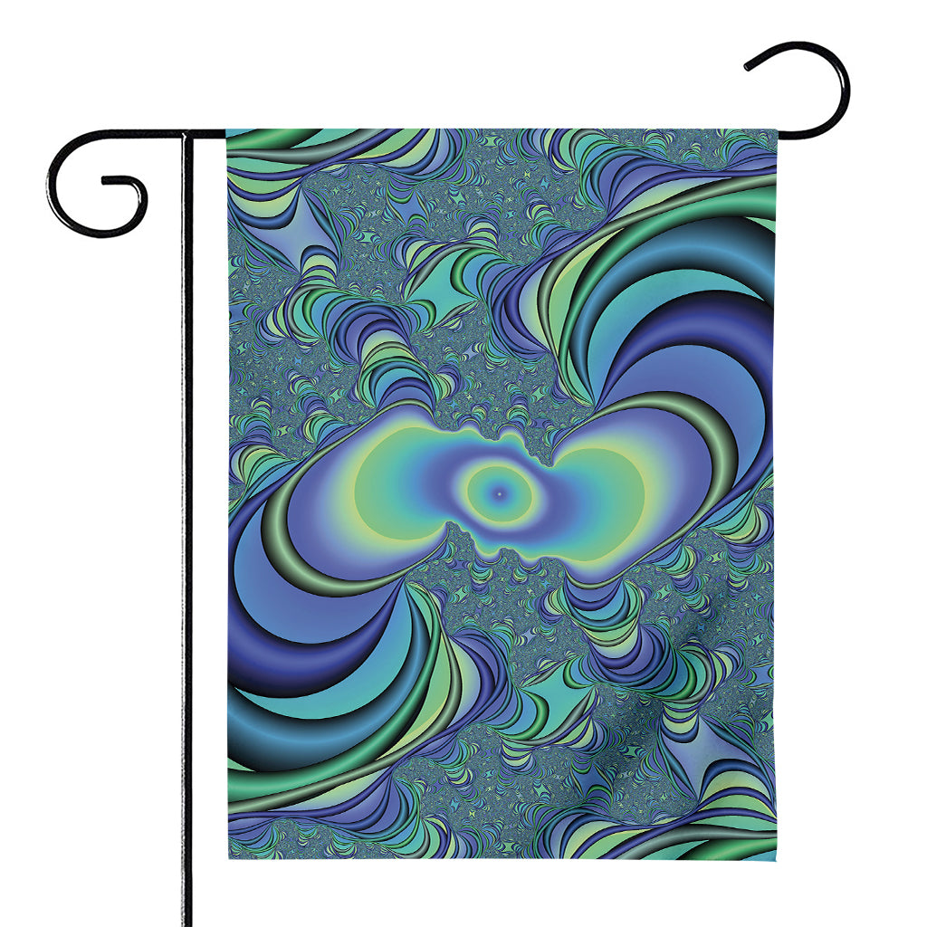 Blue Fractal Print House Flag