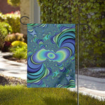 Blue Fractal Print House Flag