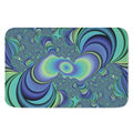 Blue Fractal Print Indoor Door Mat