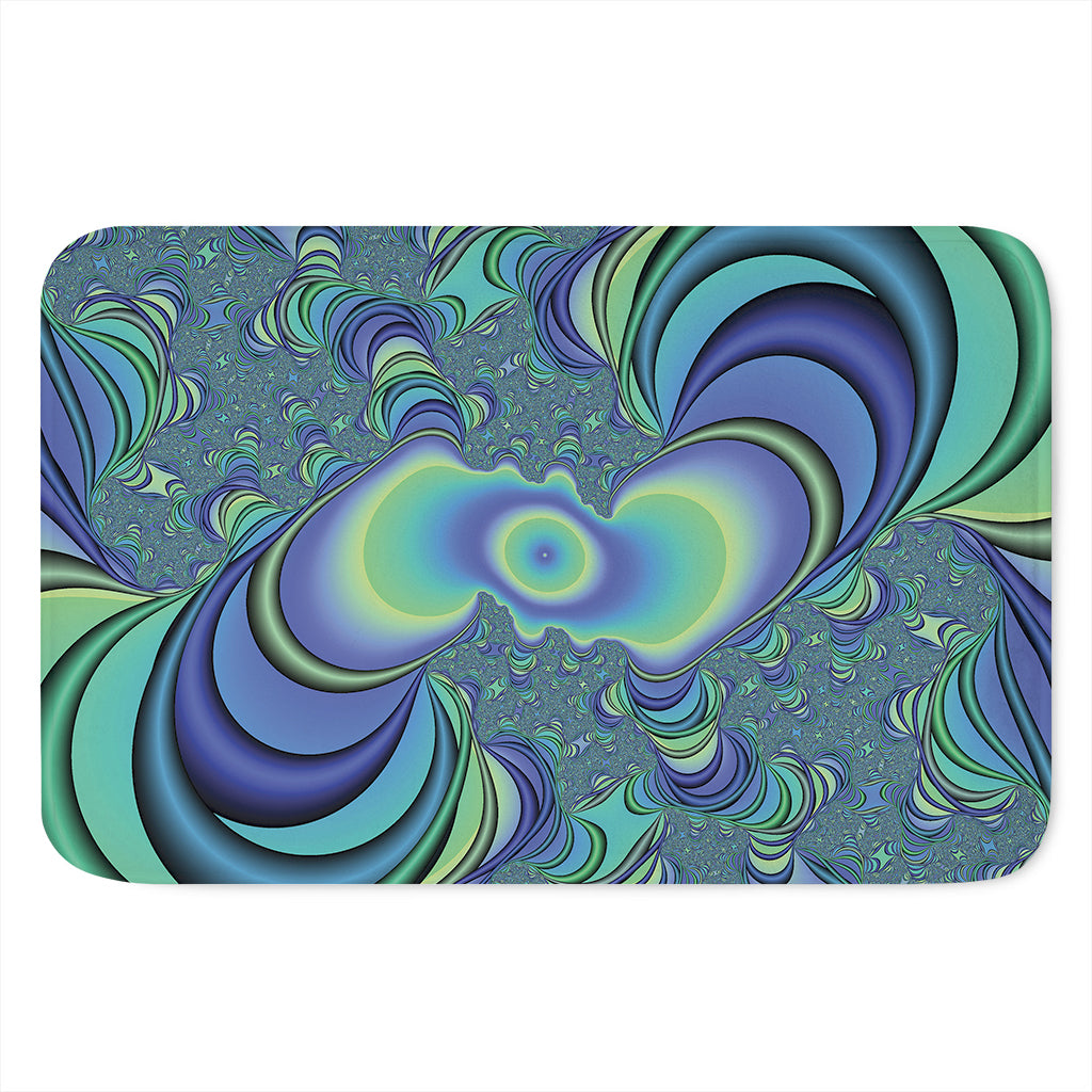 Blue Fractal Print Indoor Door Mat