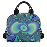 Blue Fractal Print Insulated Lunch Bag