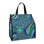 Blue Fractal Print Insulated Lunch Tote
