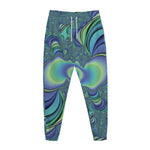Blue Fractal Print Jogger Pants