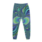 Blue Fractal Print Jogger Pants
