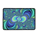 Blue Fractal Print Kitchen Mat