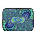 Blue Fractal Print Laptop Sleeve