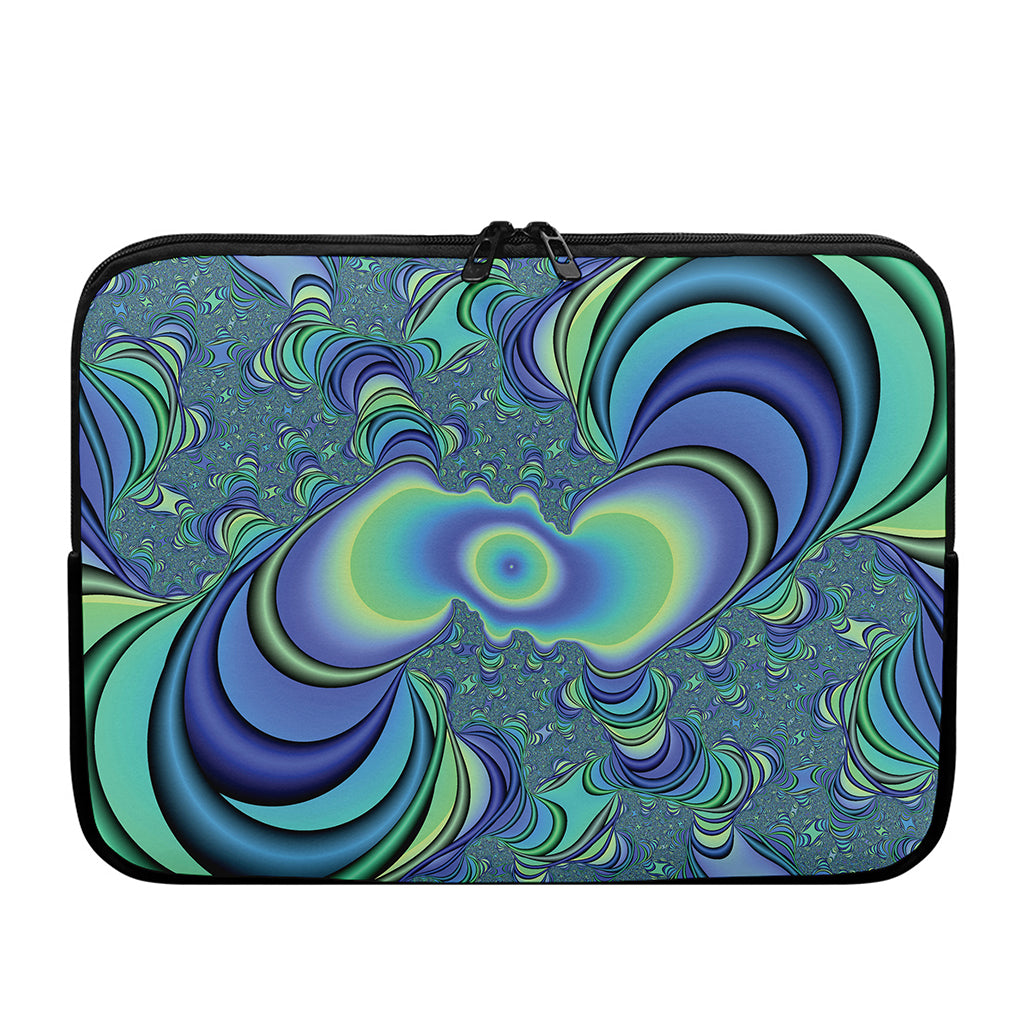 Blue Fractal Print Laptop Sleeve