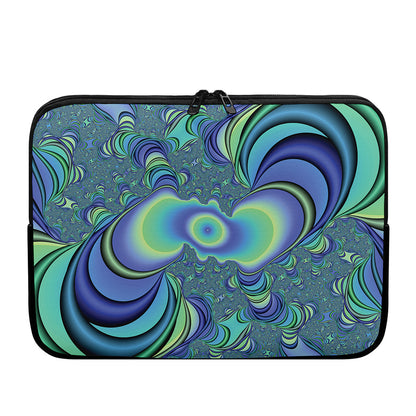 Blue Fractal Print Laptop Sleeve