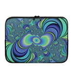 Blue Fractal Print Laptop Sleeve