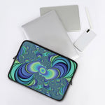 Blue Fractal Print Laptop Sleeve