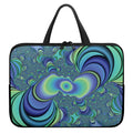 Blue Fractal Print Laptop Sleeve With Handle
