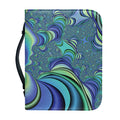 Blue Fractal Print Leather Bible Cover