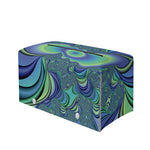 Blue Fractal Print Leather Tissue Box Cover