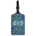 Blue Fractal Print Luggage Tag